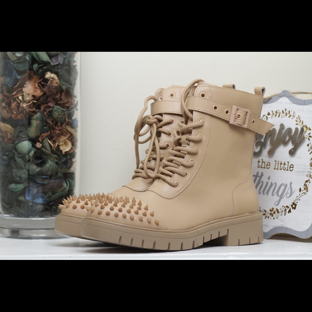 Spike combat boots
